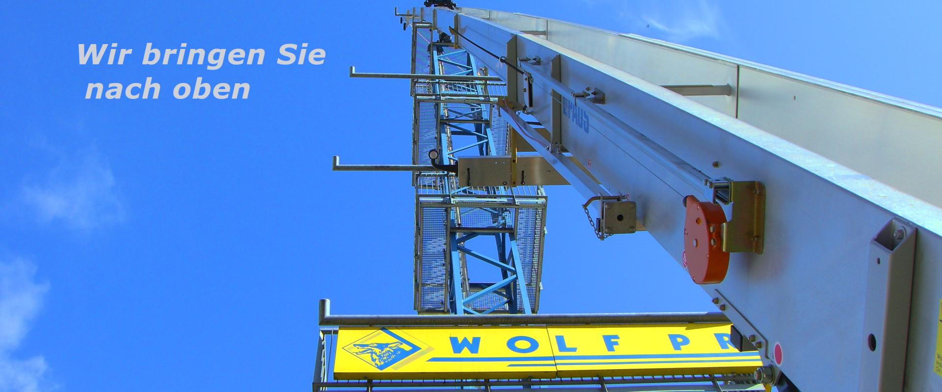 Wolf Erzeugnisse AG  Industriestrasse 8 6055 Alpnach Dorf Obwalden Schweiz Anhängerkrane Möbelaufzüge Bauaufzüge Arbeitsbühnen Glashebegeräte